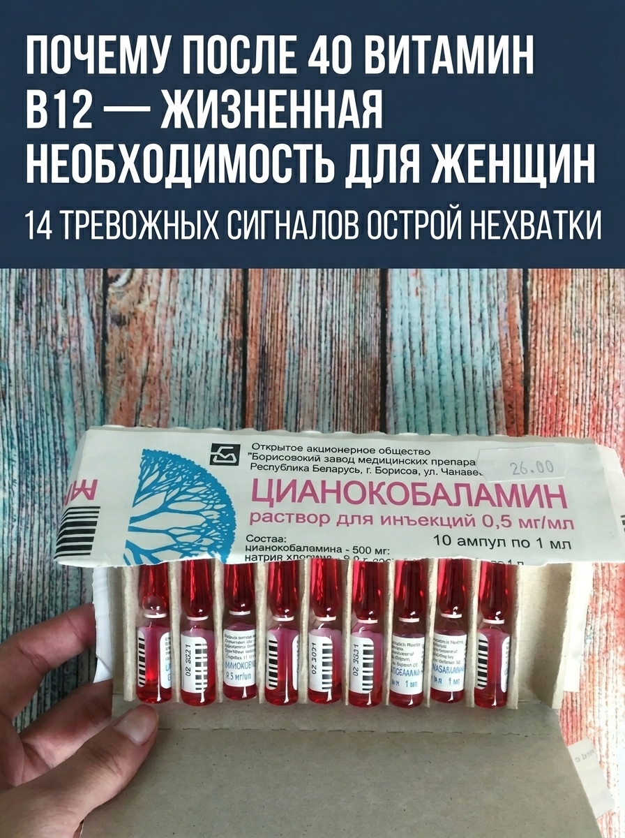 14 скрытых симптомов нехватки витамина B12 у женщин после 40 лет